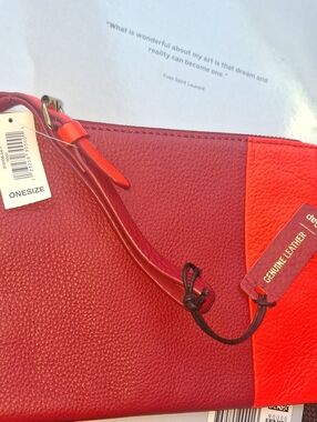 Gap Genuine Leather Red Wristlet Clutch - Women's Bag